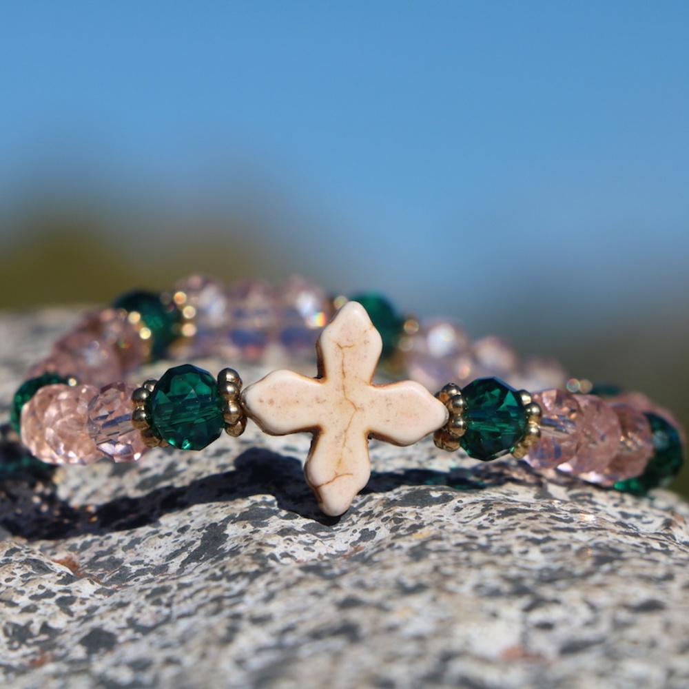 Stone Cross Bracelet